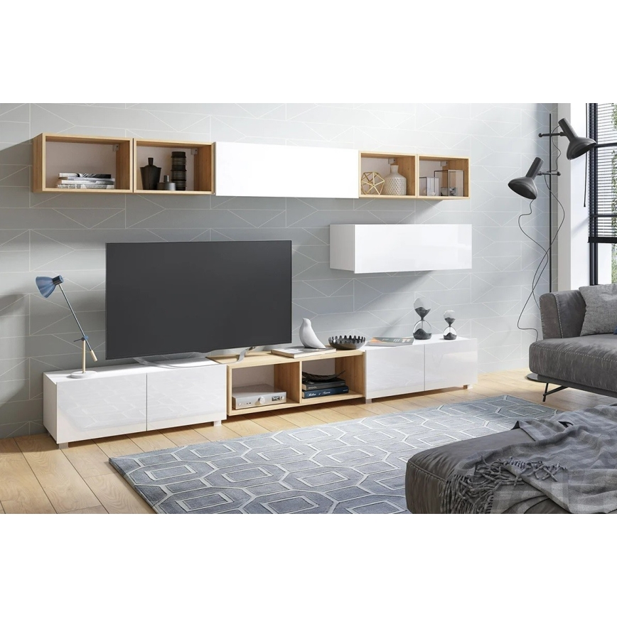 Wall shelf PAVO 32,5x50 cm gold oak