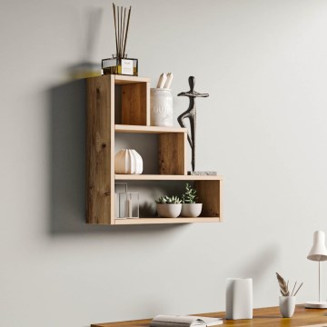 Wall shelf PIRAMIT 62x62 cm brown