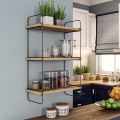 Wall shelf PULALIS 66x40 cm brown/black