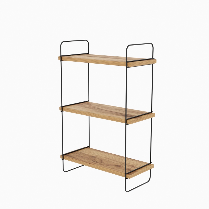 Wall shelf PULALIS 66x40 cm brown/black