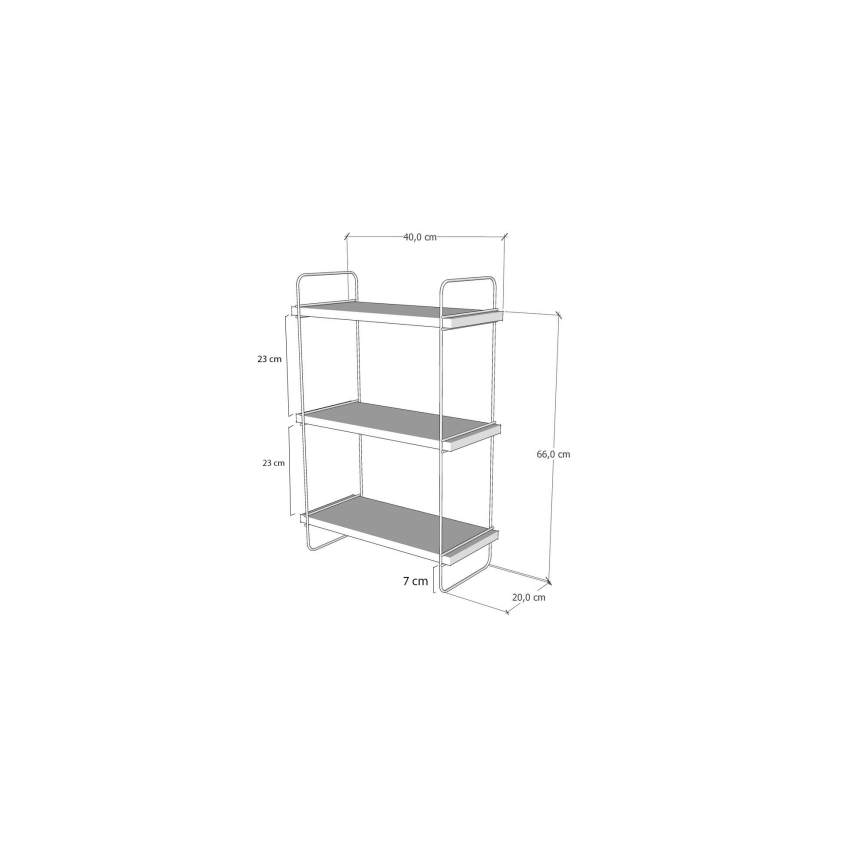 Wall shelf PULALIS 66x40 cm brown/black
