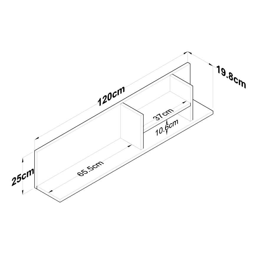Wall shelf RANI 120x25 cm beige/white