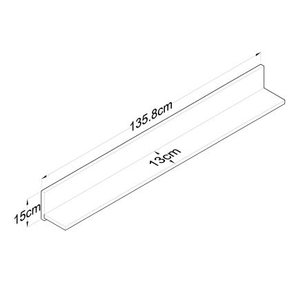 Wall shelf RANI 135,8x15 cm brown