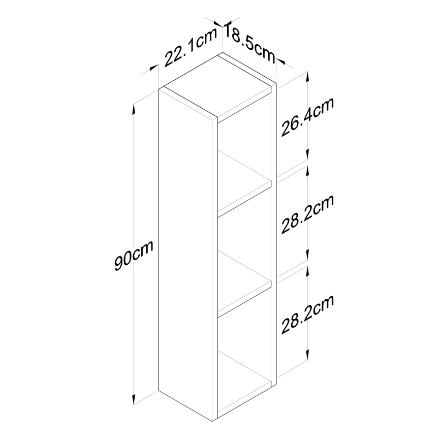 Wall shelf RANI 22,1x90 cm brown