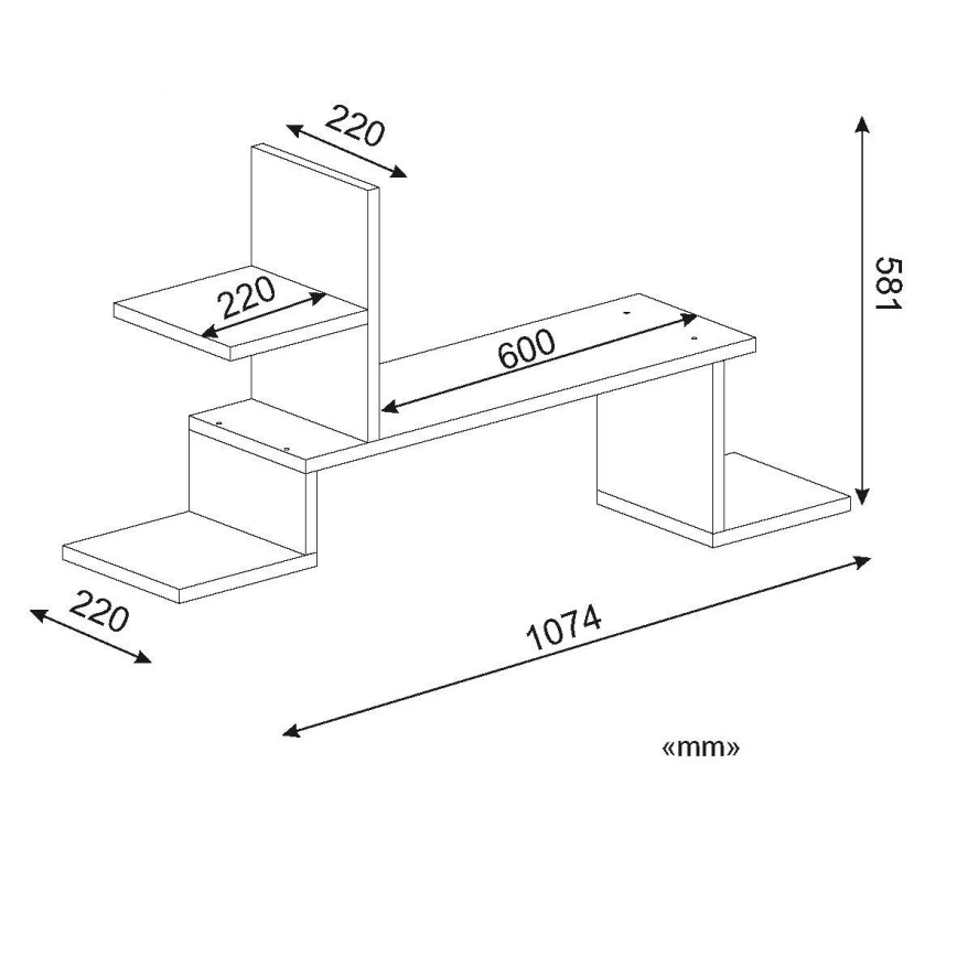 Wall shelf ROCK 58x107 brown