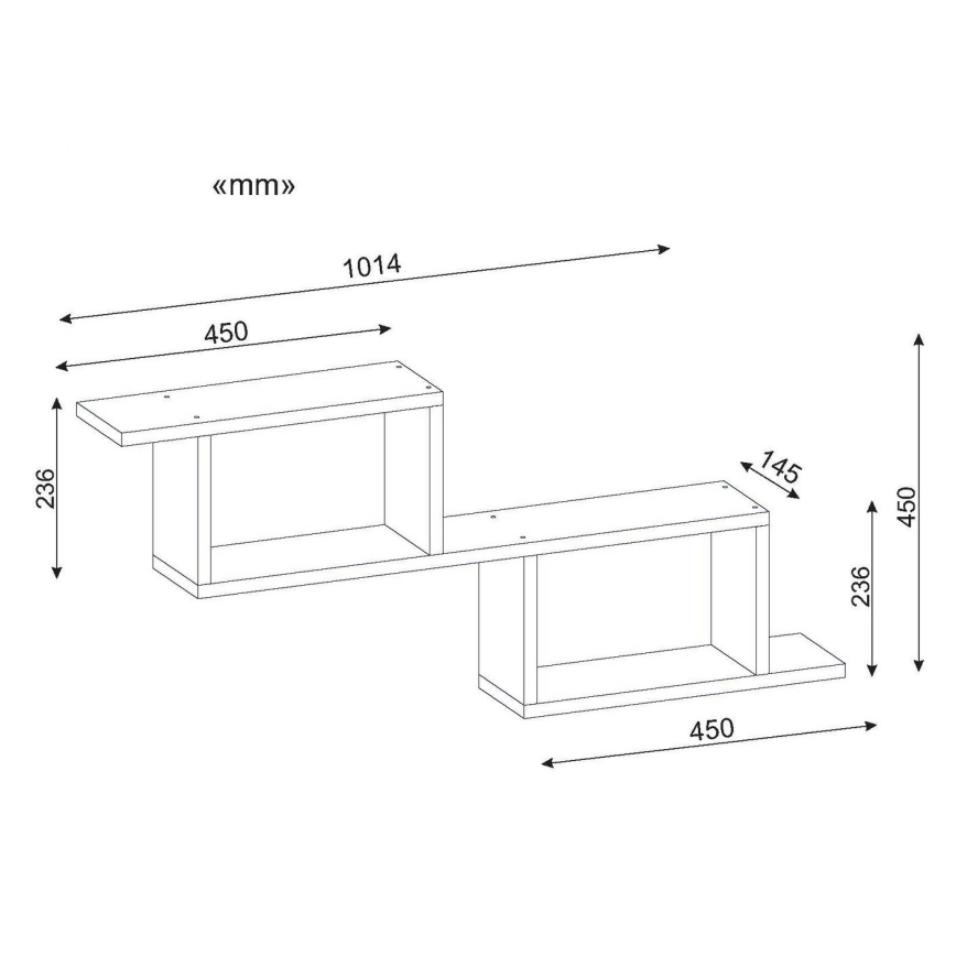 Wall shelf SELENE 45x101,4 cm white