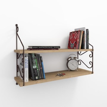 Wall shelf SERAMONI 51x72 cm oak