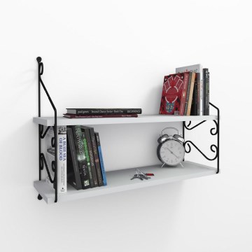 Wall shelf SERAMONI 51x72 cm white/black