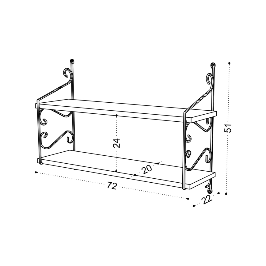 Wall shelf SERAMONI 51x72 cm white