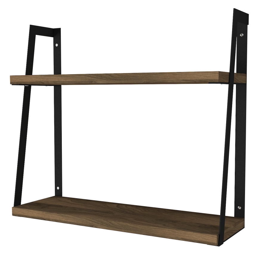 Wall shelf STELLA 40,2x45,4 cm brown/black