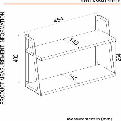 Wall shelf STELLA 40,2x45,4 cm brown/black
