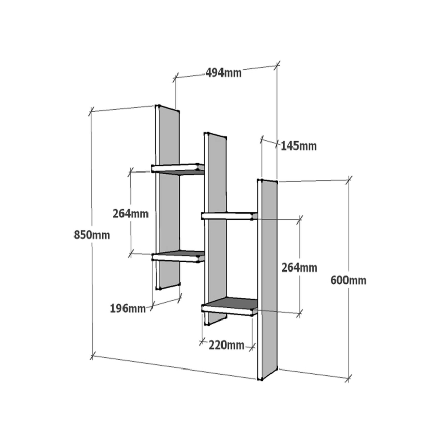 Wall shelf SU 85x49 cm beige/anthracite