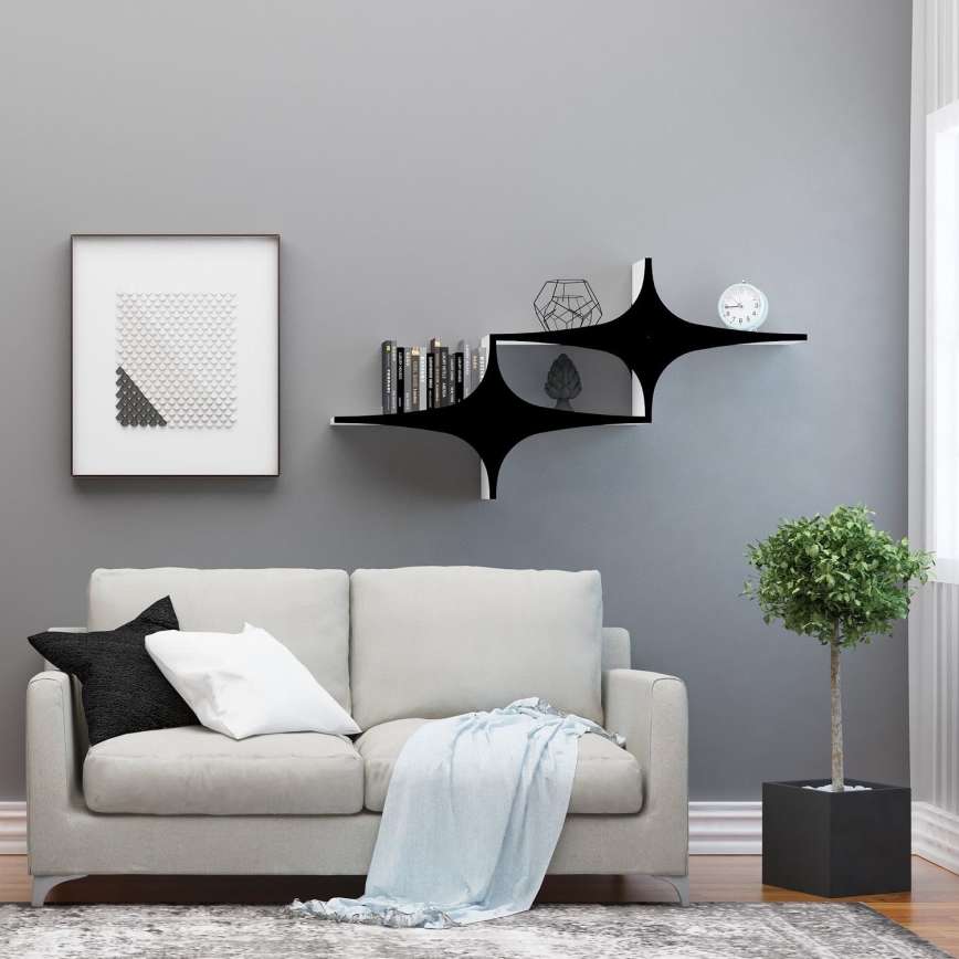 Wall shelf SUSEN 69x135 cm white/black