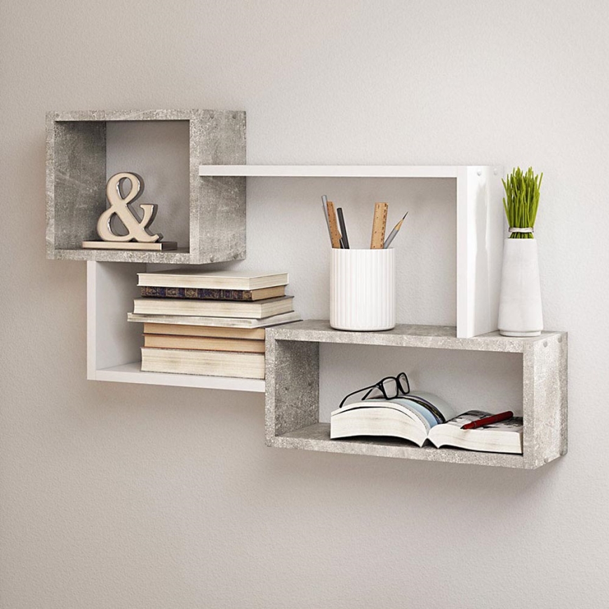 Wall shelf TRIO 54x87 cm grey/white