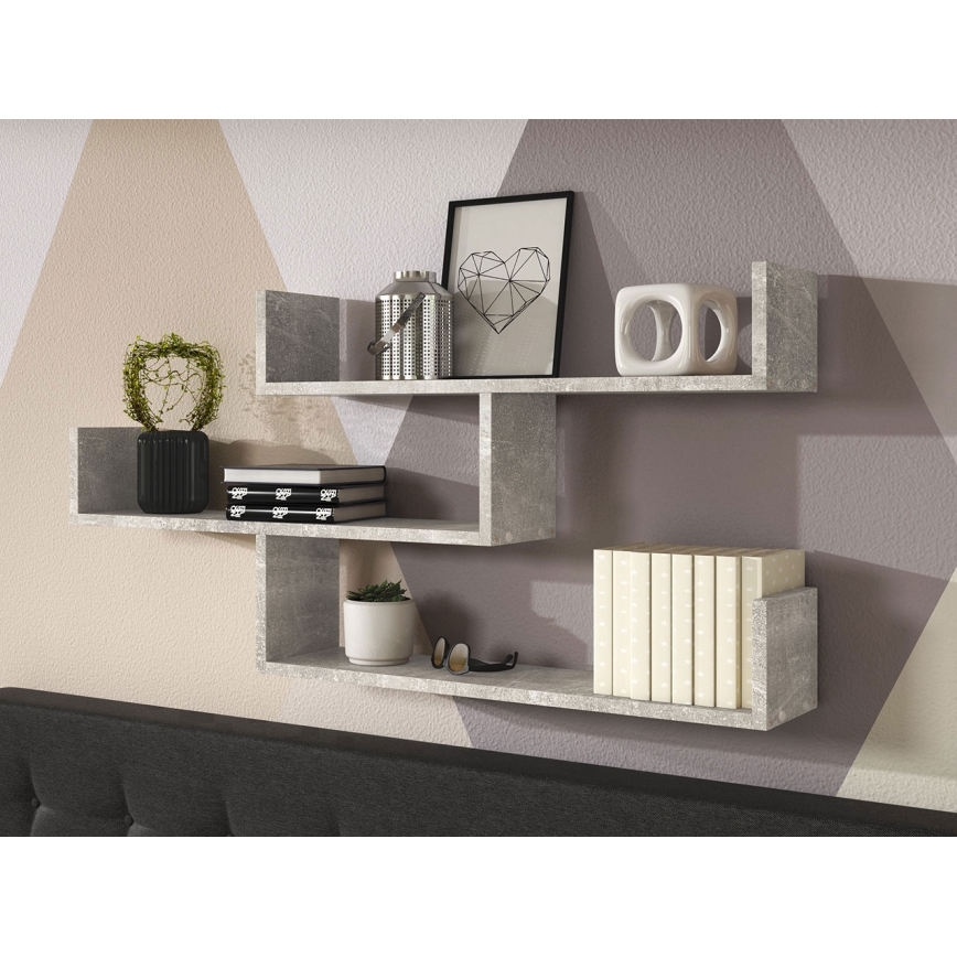 Wall shelf TRIO 55x119 cm grey