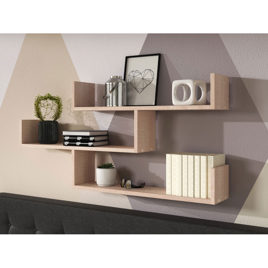 Wall shelf TRIO 55x119 cm oak Sonoma