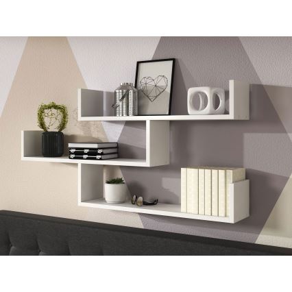 Wall shelf TRIO 55x119 cm white