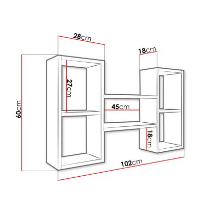Wall shelf TRIO 60x102 cm white