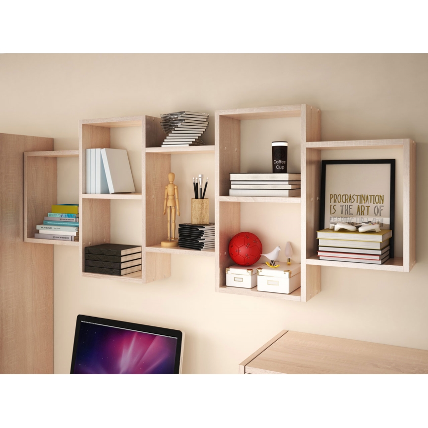 Wall shelf TRIO 65x161 cm oak sonoma