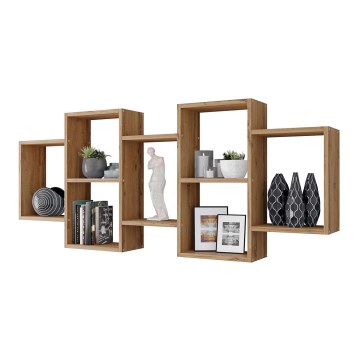 Wall shelf TRIO 65x161 cm oak wotan