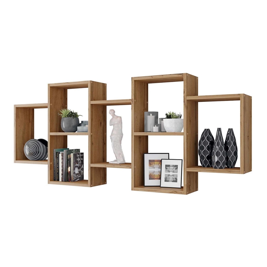 Wall shelf TRIO 65x161 cm oak wotan