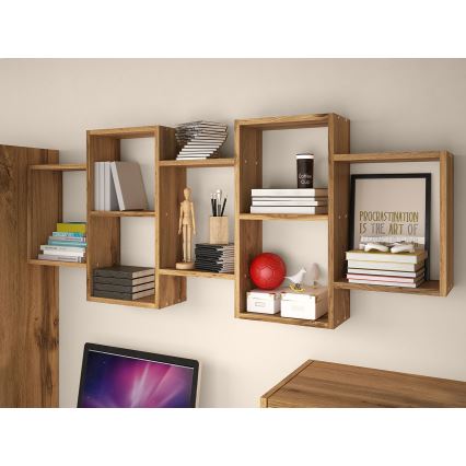 Wall shelf TRIO 65x161 cm oak wotan