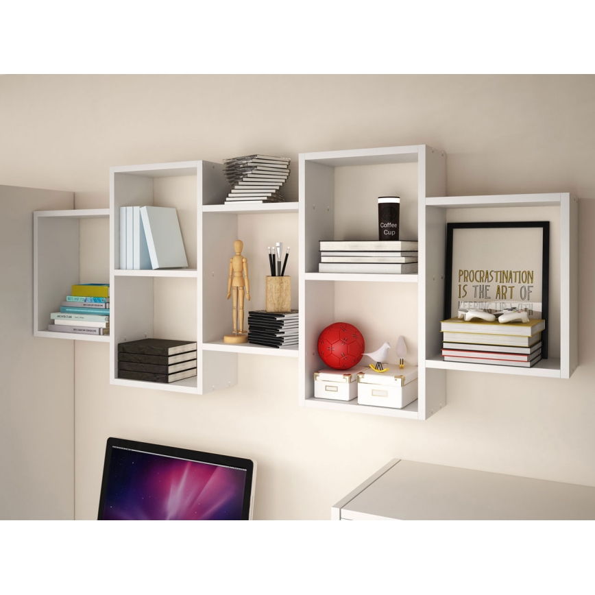 Wall shelf TRIO 65x161 cm white