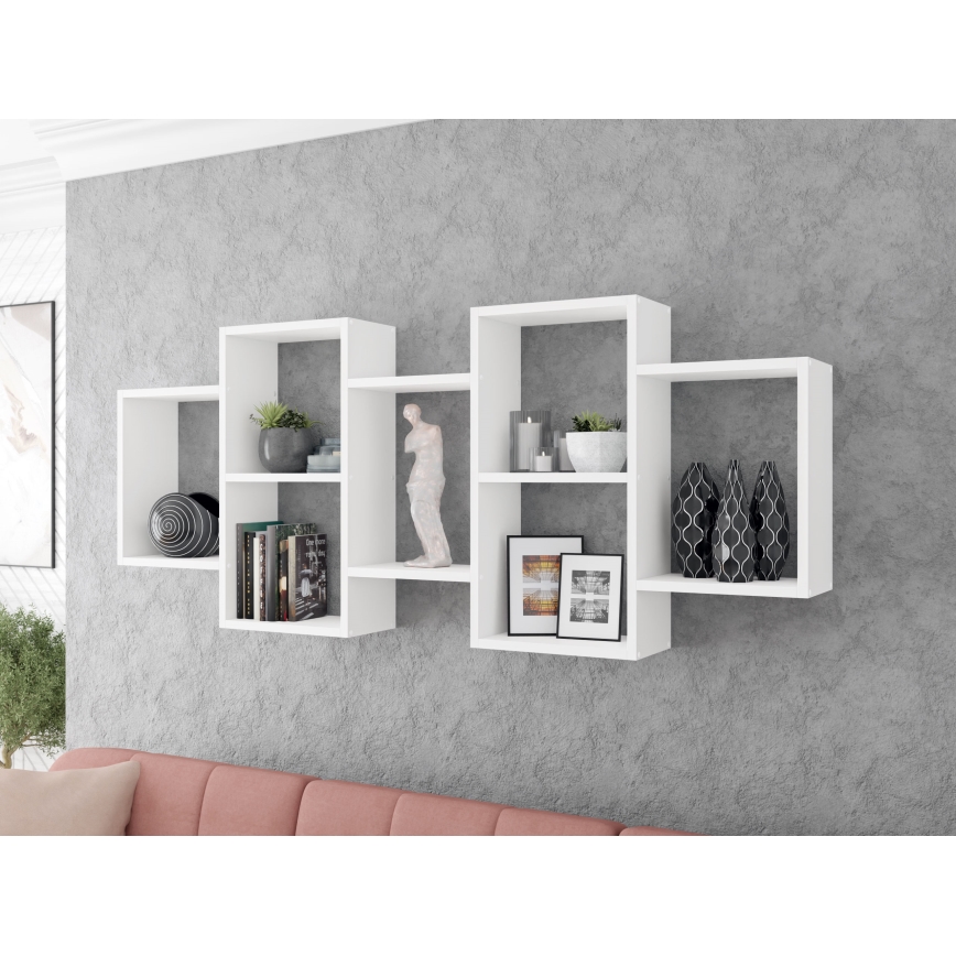 Wall shelf TRIO 65x161 cm white