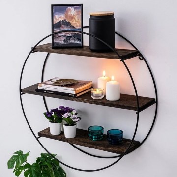 Wall shelf TULIPA 60x15 cm spruce/black