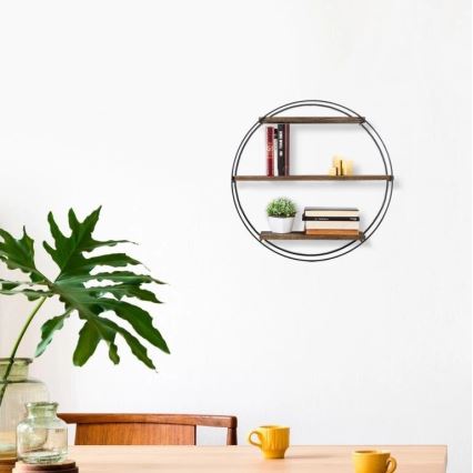 Wall shelf TULIPA 60x15 cm spruce/black