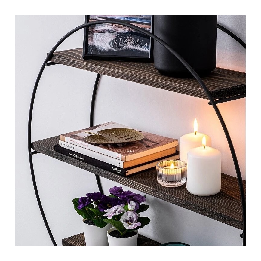 Wall shelf TULIPA 60x15 cm spruce/black