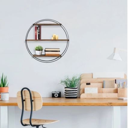Wall shelf TULIPA 60x15 cm spruce/black
