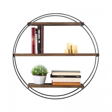 Wall shelf TULIPA 60x15 cm spruce/black