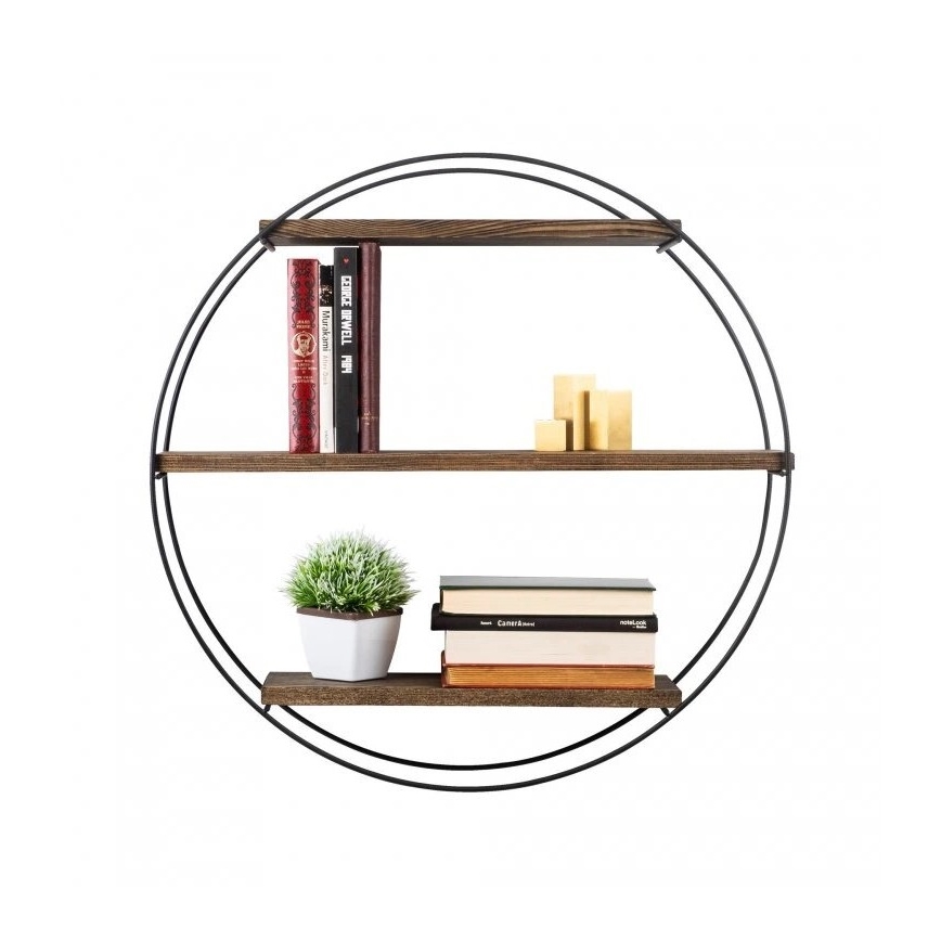 Wall shelf TULIPA 60x15 cm spruce/black