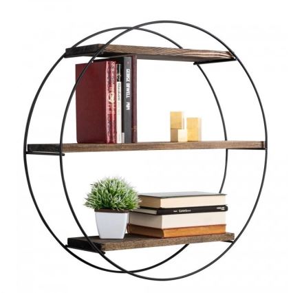 Wall shelf TULIPA 60x15 cm spruce/black