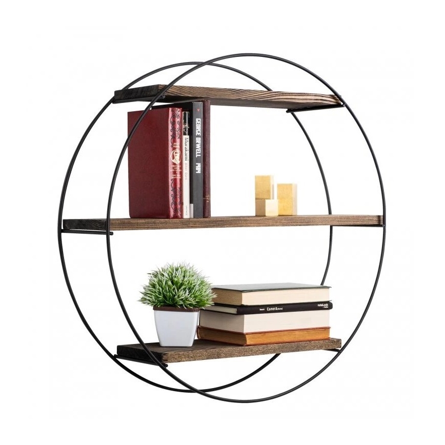 Wall shelf TULIPA 60x15 cm spruce/black