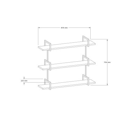Wall shelf URAS 76x90 cm pine