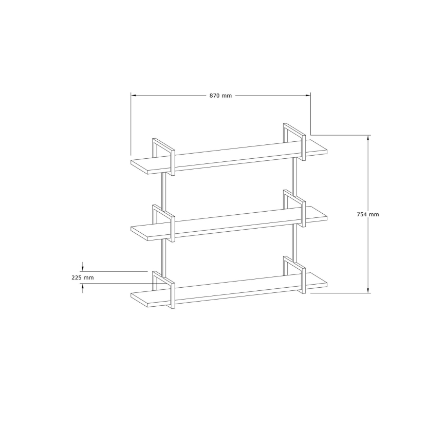 Wall shelf URAS 76x90 cm pine