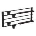 Wall shelf with flowerpots and LED lighting SHELF 50x118 cm black/pine