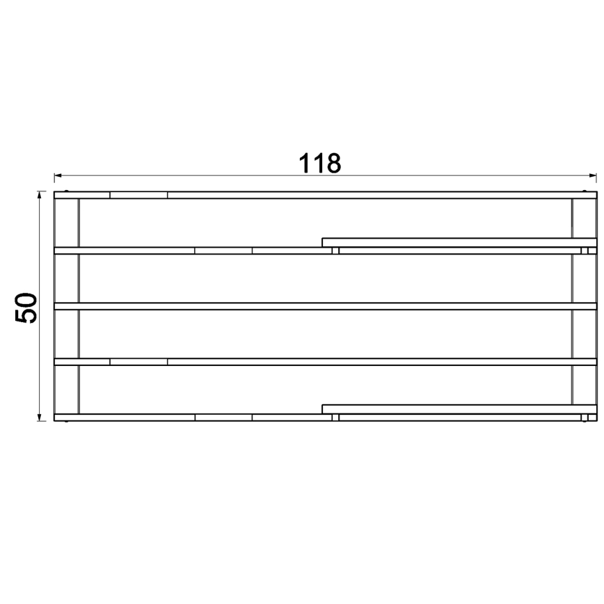Wall shelf with flowerpots and LED lighting SHELF 50x118 cm black/pine