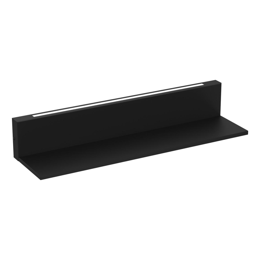 Wall shelf with LED lighting SHELF 10x60 cm black