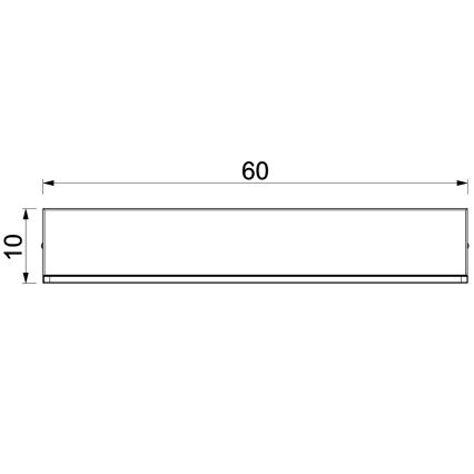 Wall shelf with LED lighting SHELF 10x60 cm black