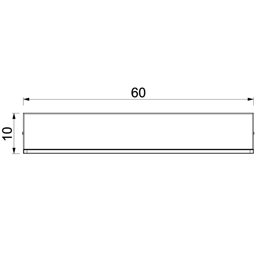 Wall shelf with LED lighting SHELF 10x60 cm black