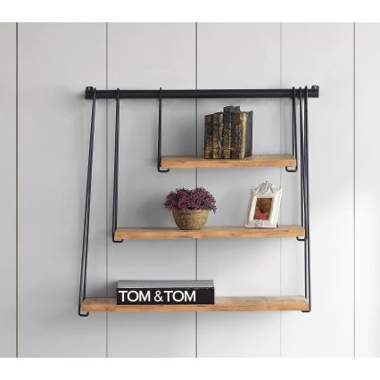 Wall shelf ZIHON 63,5x60 cm black/brown