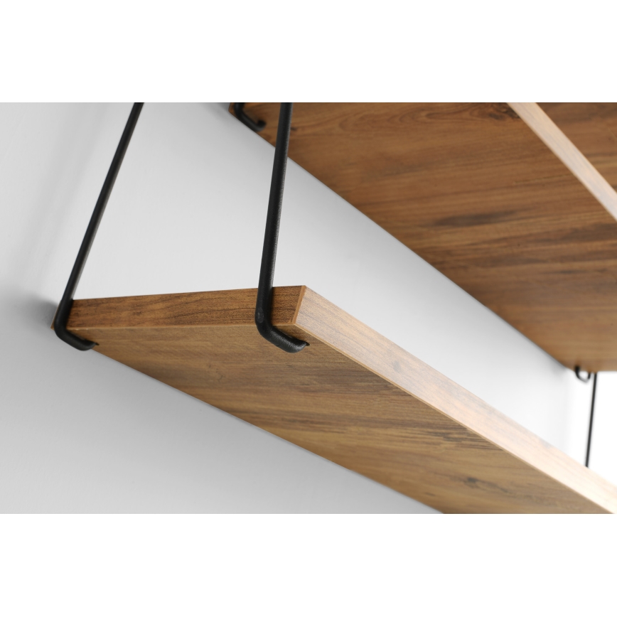 Wall shelf ZIHON 63,5x60 cm black/brown