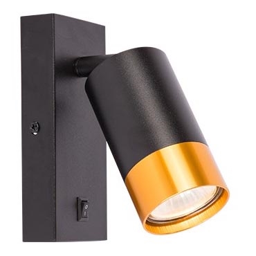 Wall spotlight 1xGU10/35W/230V black/gold