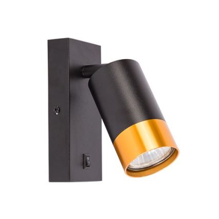 Wall spotlight 1xGU10/35W/230V black/gold