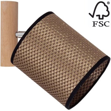 Wall spotlight BENITA 1xE27/25W/230V brown/oak – FSC certified