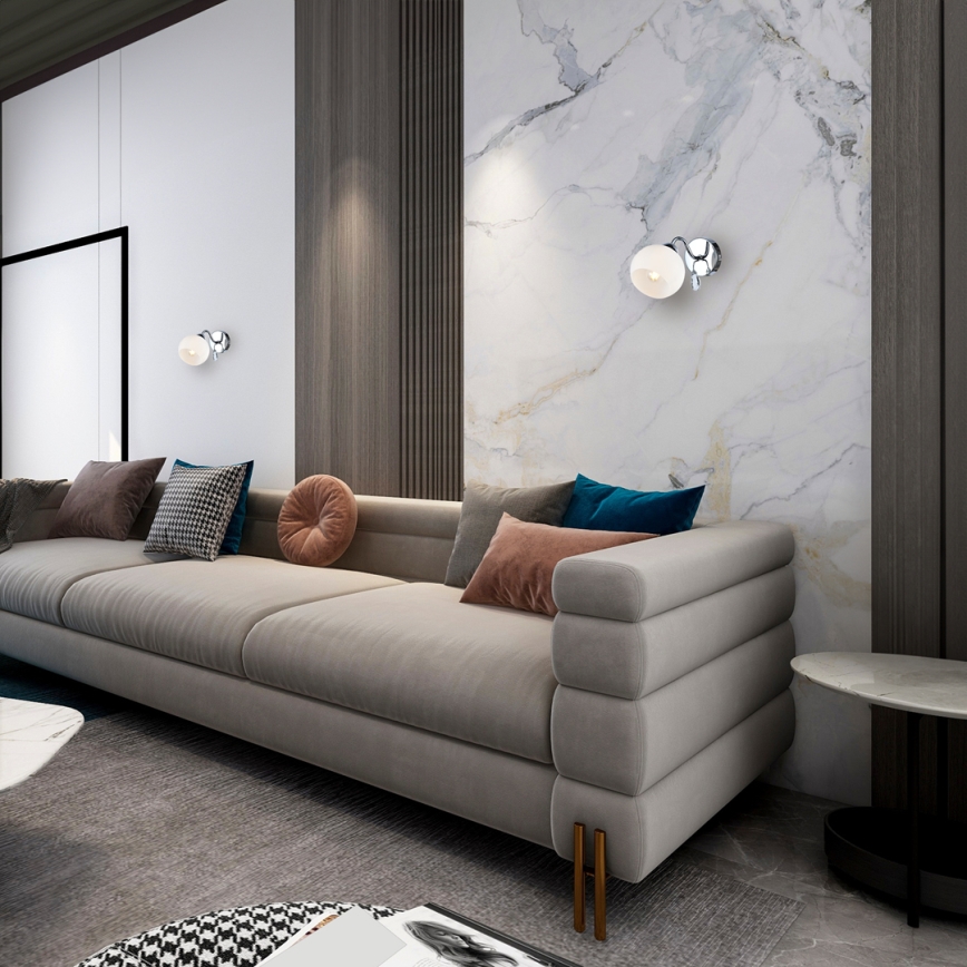 Wall spotlight CONNOR 1xE27/15W/230V shiny chrome/white