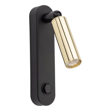 Wall spotlight ENZO 1xG9/8W/230V black/gold